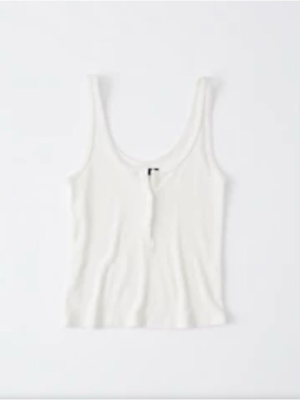 Abercrombie & Fitch Ribbed Henley Tank in White
